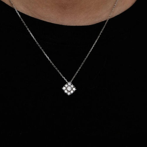 Collier Collier en or blanc diamants 58 Facettes