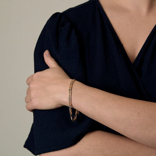 Bracelet Bracelet gourmette trois ors 58 Facettes TOU1817