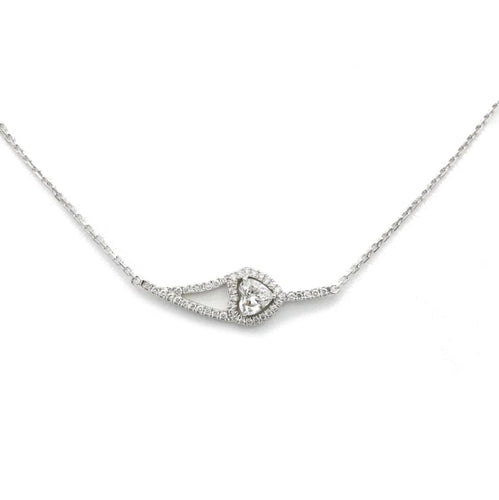 Collier MESSIKA - Collier Entourage Coeur Or Blanc Diamants 58 Facettes 240110R