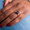 Bague 52 Bague saphir cabochon en or jaune 18k et diamants 58 Facettes ALGU02