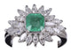 Bague 52.5 Bague en or blanc Émeraude et Diamant Marquise 58 Facettes BA-758