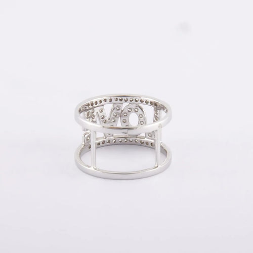 Bague 52 / Blanc/Gris / Or 750 Bague pavage Diamants 58 Facettes 210140R