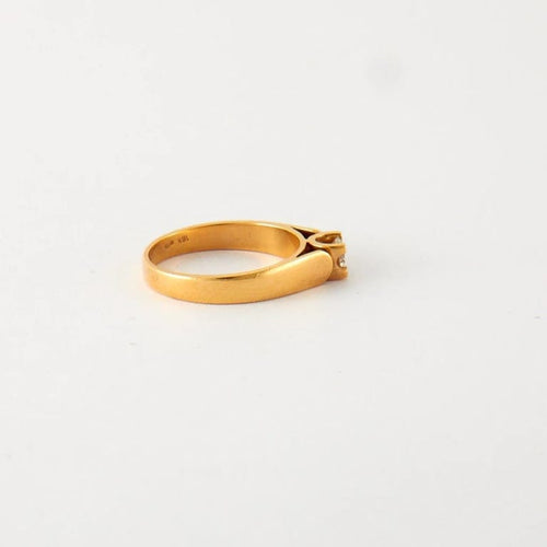 Bague 55 Bague Solitaire Or jaune Diamant 0.26ct 58 Facettes