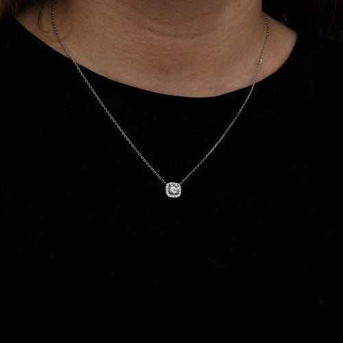 Collier Collier en or blanc diamants naturels 58 Facettes