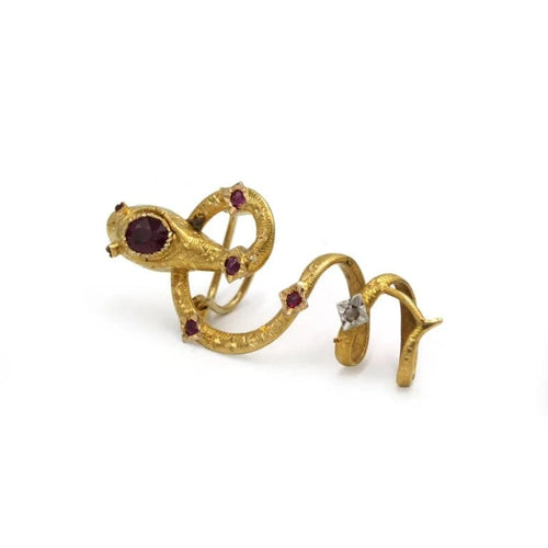 Serre Foulard Serpent - Or jaune, Diamant & Rubis 58 Facettes 250382R