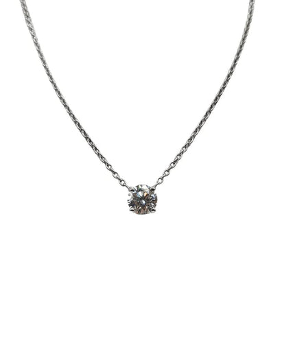 Collier Collier or blanc serti d'un diamants 58 Facettes