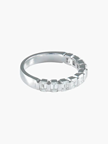 Bague 55.5 Alliance - Bague demi-tour en or blanc et diamants 58 Facettes 404 50034