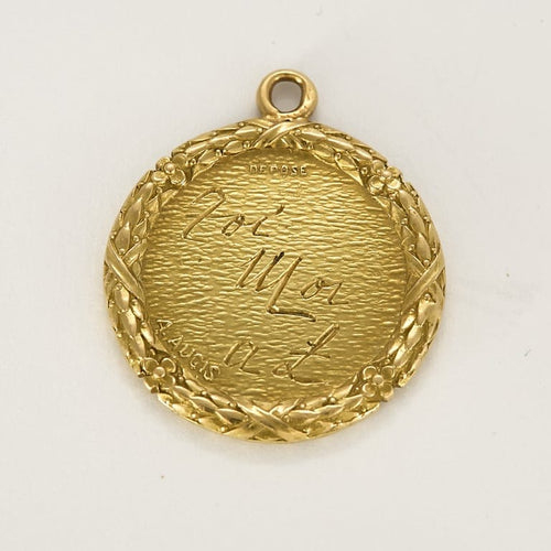 Pendentif Augis - Médaille sentimentale en or jaune, rubis et diamants 58 Facettes SB2222X2