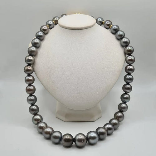 Collier Collier or jaune serti de perles Tahiti 58 Facettes