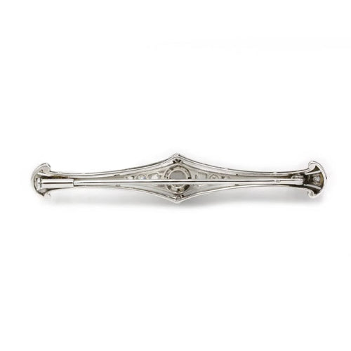 Broche Broche or blanc diamants et perles 58 Facettes 150086R