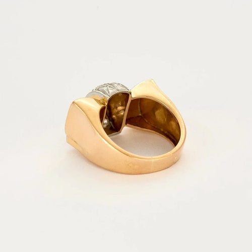 Bague 56.5 Bague Tank or jaune et diamants 58 Facettes 58FC179