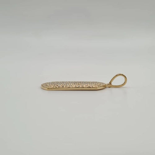 Pendentif Pendentif plaque or jaune serti de diamants 58 Facettes