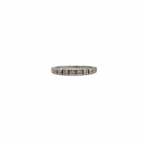 Bague 56 Demi-alliance or blanc diamants 58 Facettes