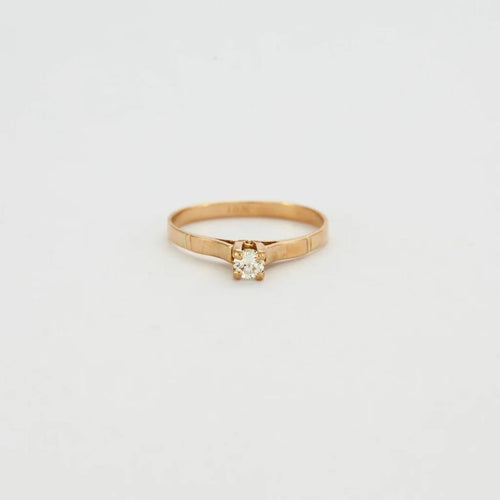 Bague 55 Bague solitaire en or jaune 18 carats sertie d’un diamant 58 Facettes
