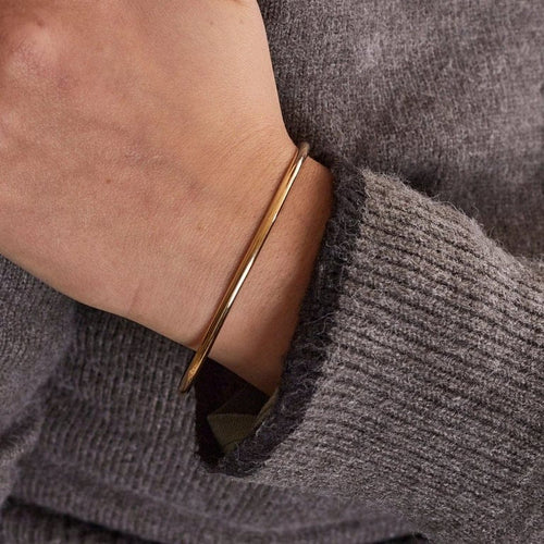 Bracelet Bracelet Demi-jonc plat or jaune 58 Facettes