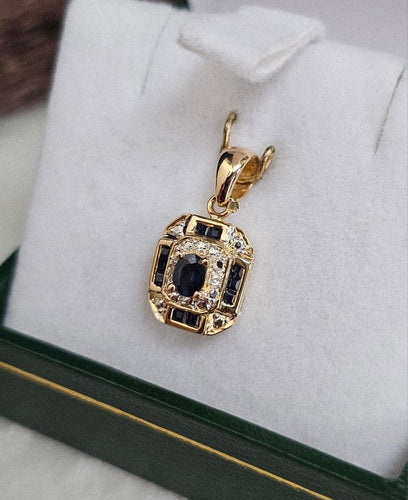 Pendentif Pendentif style Art déco en or jaune 18 carats et saphirs 58 Facettes 721