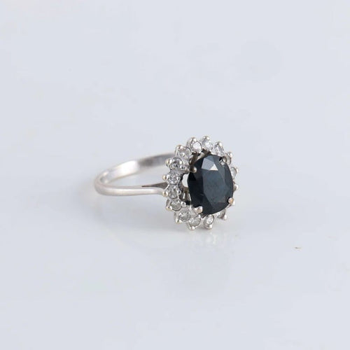 Bague 49 Bague style Marguerite Saphir Diamants 58 Facettes FM111