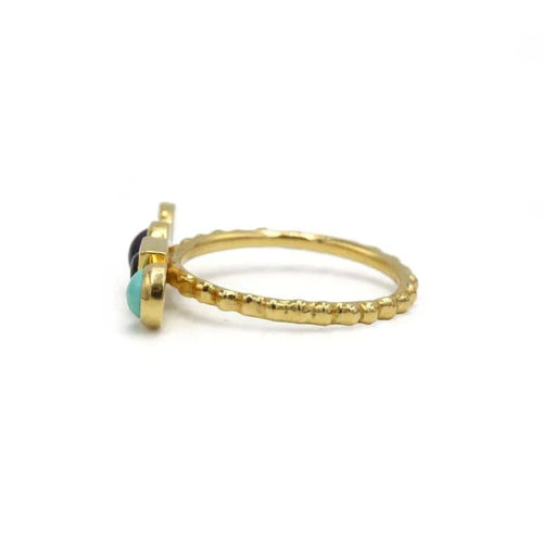 Bague 56 Garnazelle Bohème - Bague en or jaune 750 sertie de pierres 58 Facettes 250444R