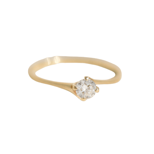 Bague 59 Solitaires - Bague solitaire en or jaune 14 carats et diamant 58 Facettes