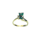 Bague 44.5 Bague motif floral en or jaune 18K, pierres vertes 58 Facettes 250341
