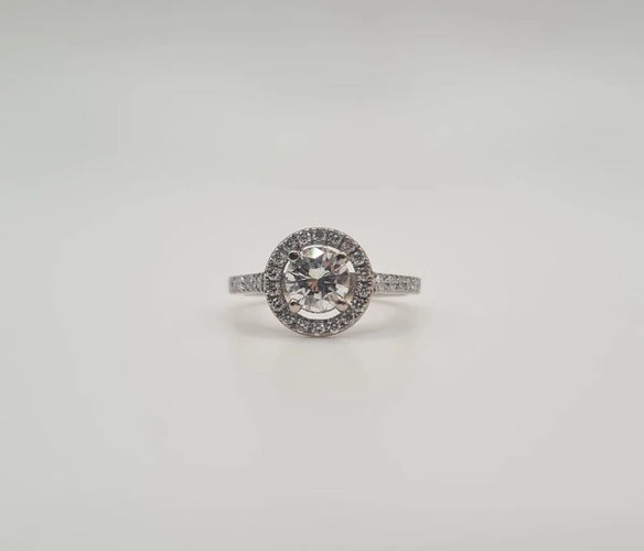 Bague 52 Bague or blanc palladié sertie de diamants naturels 58 Facettes