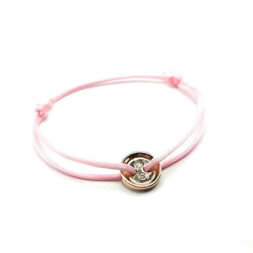 Bracelet Bracelet or rose, diamants sur cordon signé Ely Bela 58 Facettes
