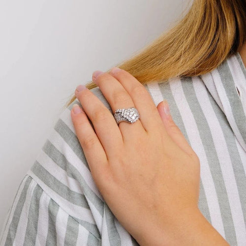 Bague 55 Bague large Diamants 58 Facettes