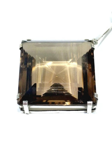 Pendentif Pendentif quartz fumé biseauté en argent 58 Facettes