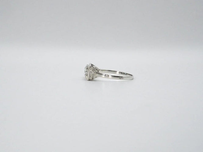 Bague 57 Bague Art Déco Platine Diamants 58 Facettes 4530