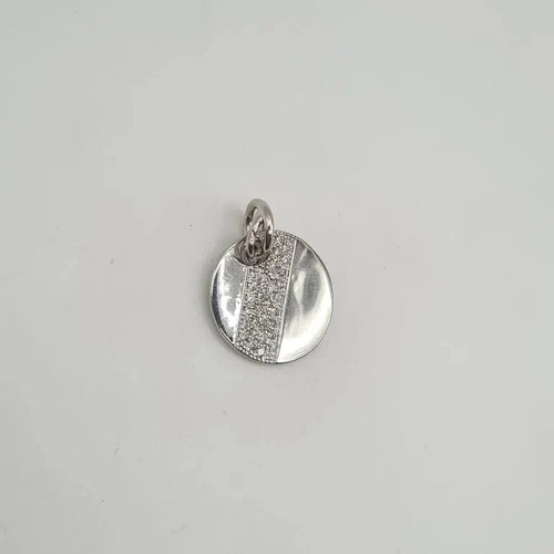 Pendentif Pendentif or blanc 18 carats rond serti de diamants naturels 58 Facettes