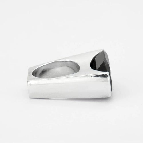 Bague 54 Bague en Or gris, Onyx 58 Facettes