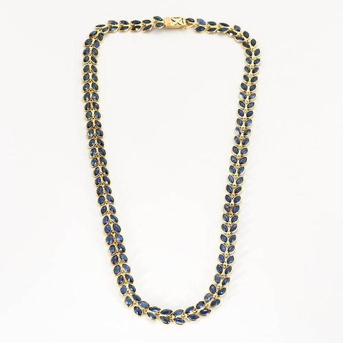 Collier Collier en Or jaune et saphirs 58 Facettes AUX1455