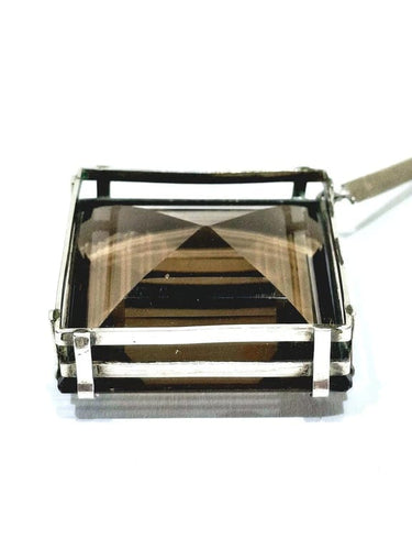 Pendentif Pendentif quartz fumé biseauté en argent 58 Facettes