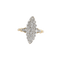 Bague 54 Bague marquise pavée de diamants en or jaune et or blanc 18 carats 58 Facettes 34598