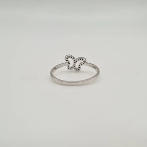 Bague 51.5 Bague papillon or blanc sertie diamants 58 Facettes