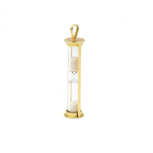 Pendentif Pendentif sablier en or jaune 750‰, verre et sable blanc 58 Facettes 250129R