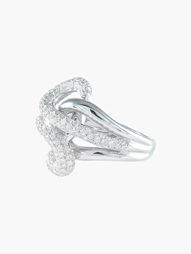Bague 54 Bague entrelacs pavée en or blanc et diamants 1,75 ct 58 Facettes 413 50025