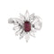 Bague 53.5 Bague mouvementée en or blanc 18k et rubis, diamants 58 Facettes BA661