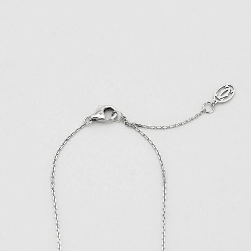 Collier Cartier - Collier chaîne fine en or gris et diamant 0,32 ct 58 Facettes AB