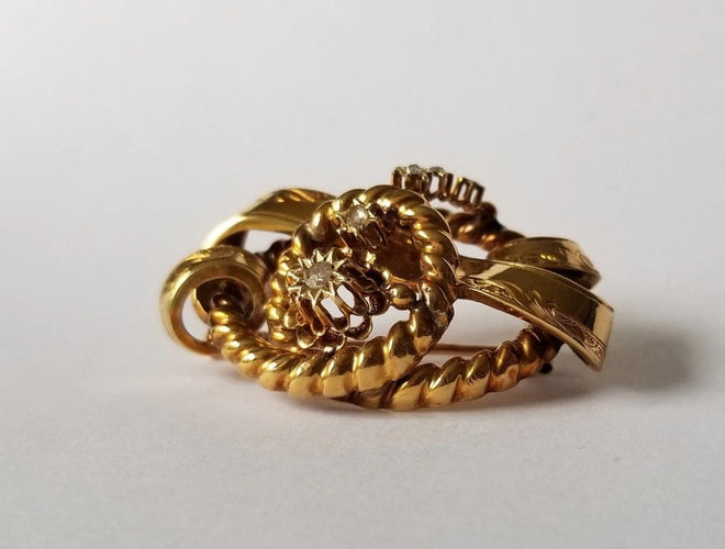 Broche Broche époque Napoléon III Or jaune Diamants 58 Facettes