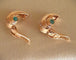 Boucles d'oreilles CLIPS OR JAUNE - 1 LIGNE DE DIAMANTS et 2 CABOCHONS d'EMERAUDES 58 Facettes R 1631 Maee
