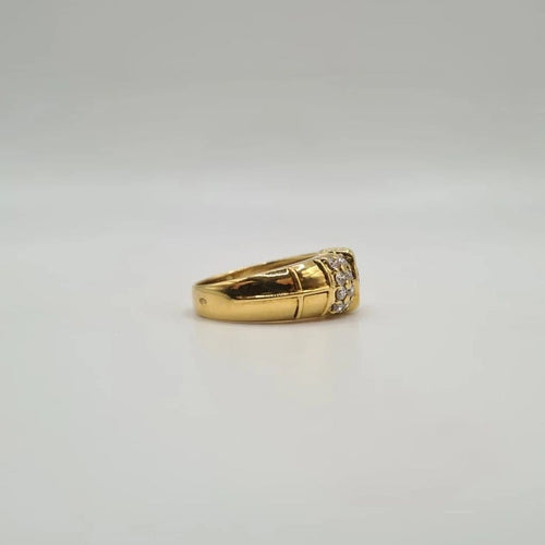 Bague 55 Bague or jaune 18 carats sertie de diamants 58 Facettes