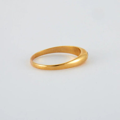 Bague 58 Bague jonc anglais or jaune diamant 58 Facettes