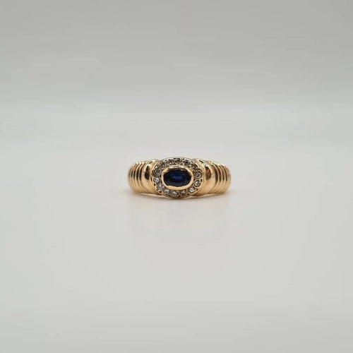 Bague 56 Bague or rose saphir et diamants 58 Facettes