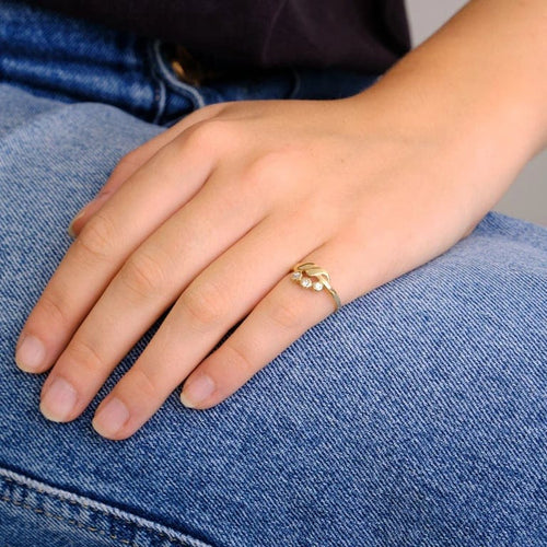 Bague 51 Bague or jaune 3 diamants 58 Facettes