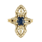 Bague 49 Bague marquise en or jaune 18K avec saphir et diamants 58 Facettes 58FC129