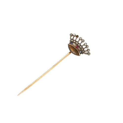 Broche Broche Or jaune, diamants, rubis 58 Facettes