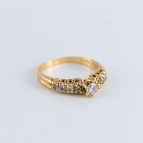 Bague 56 Bague Solitaire épaulé, 9 Diamants 58 Facettes FM87