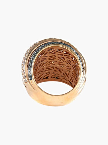 Bague 51.5 Bague pavée en or rose et diamants blancs, bruns et noirs 58 Facettes 422 50057