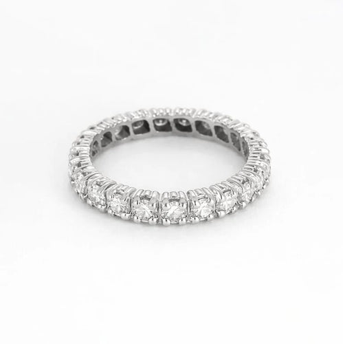 Bague 52 Alliance américaine en or blanc et diamants 58 Facettes 58FC114